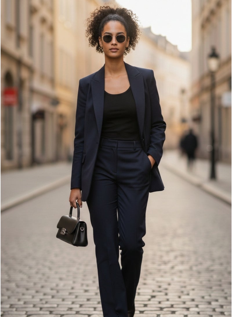 BB Women's Structured Trapezoid Satchel – Premium Top-Handle Handbag with Metallic Logo and Flap Closure – Black - Image 4